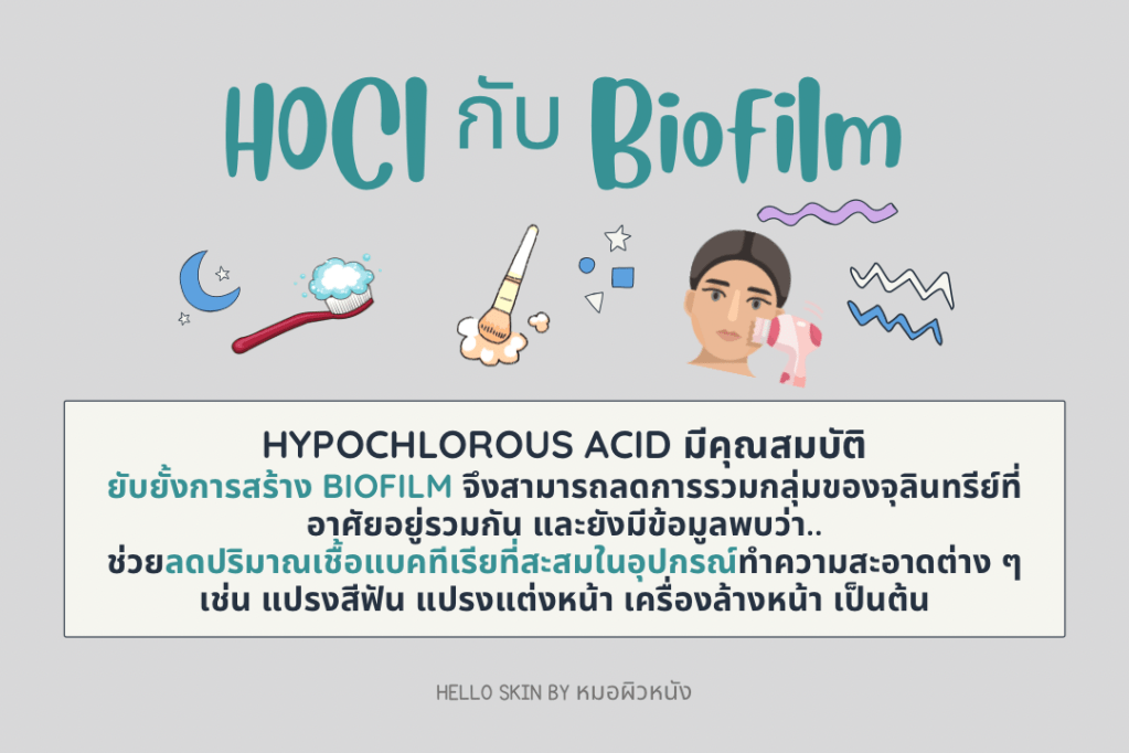 Hypochlorous acid ลดการสร้าง biofilm​