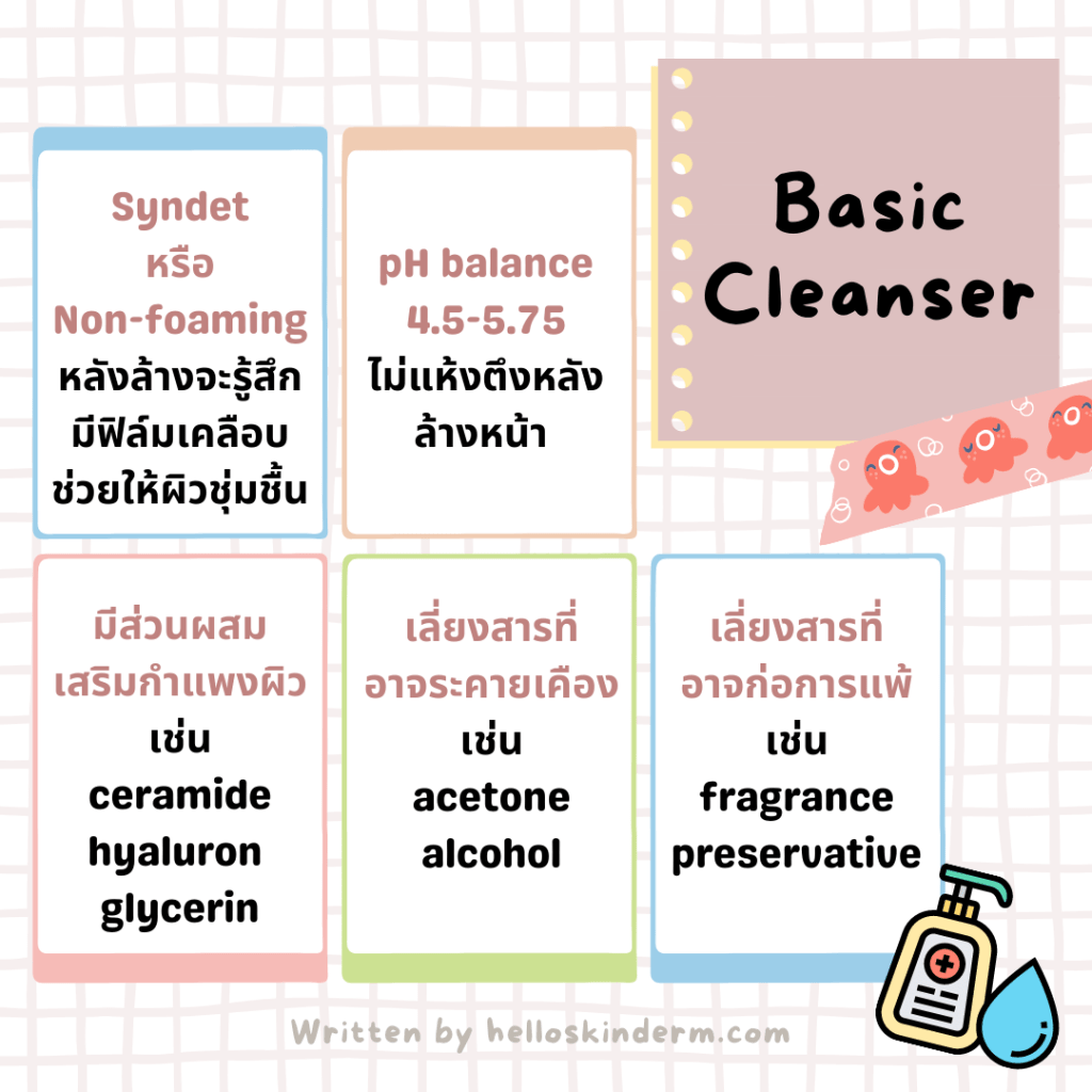 basic cleanser การเลือกคลีนเซอร์และการล้างหน้า